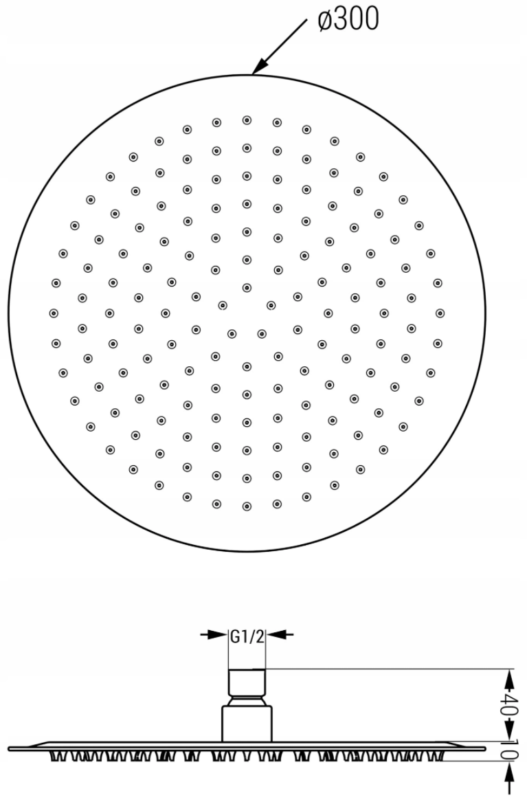 Mexen dažďová sprcha slim 30 cm s sprchovým ramenom, zlatoružová - 79230211-60