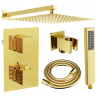 Mexen Cube DR02 sprchová súprava pre podomietkovú inštaláciu z dažďová sprcha 30 cm, zlatá - 77502DR0230-50