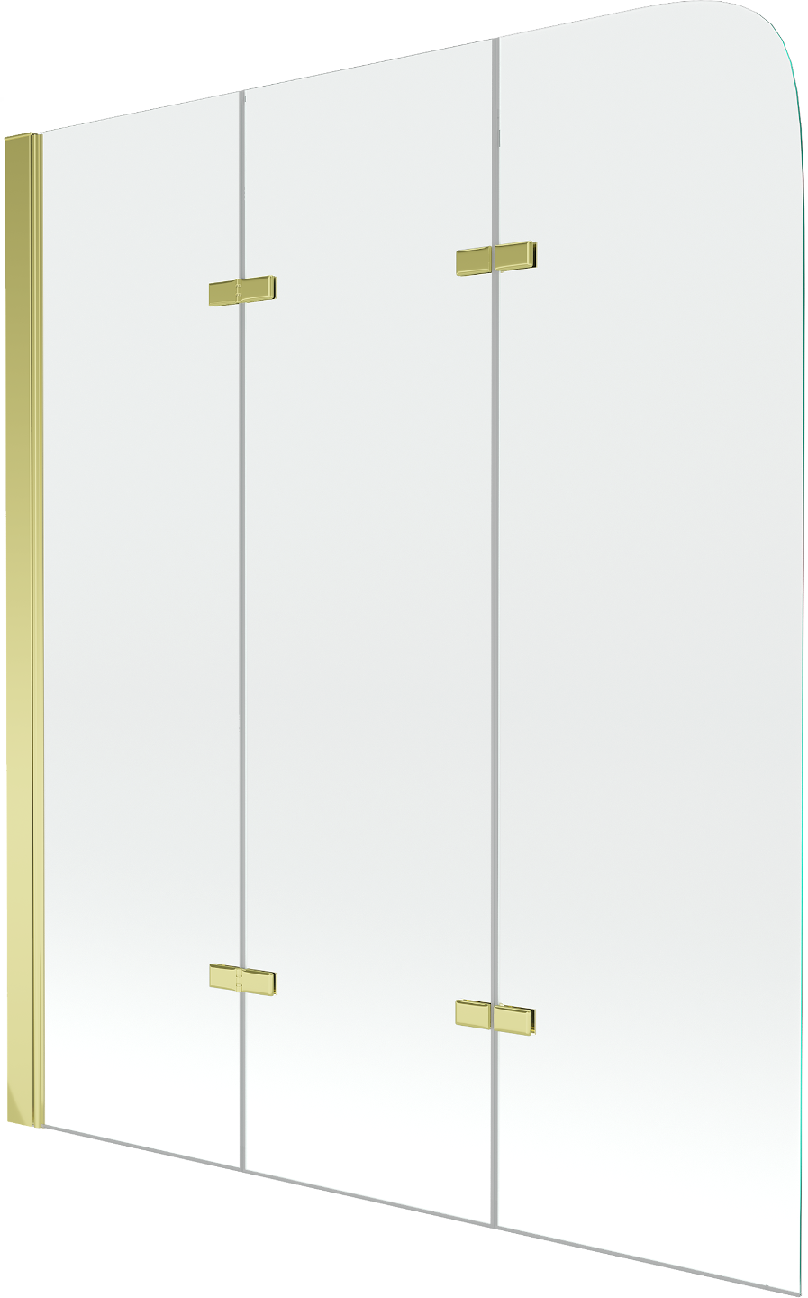 Mexen Felix vaňová zástena trojkrídlová 120 x 140 cm, transparentnéné, zlatá - 890-120-003-50-00