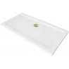 Mexen Flat obdĺžniková sprchová vanička slim 130 x 70 cm, biela, syfon zlatá - 40107013G