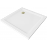 Mexen Flat štvorcová sprchová vanička slim 100 x 100 cm, biela, syfon zlatá - 40101010G