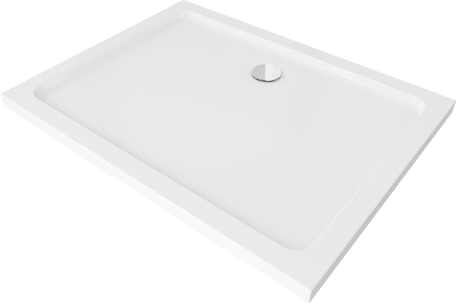 Mexen Flat obdĺžniková sprchová vanička slim 140 x 90 cm, biela, sifon chromový- 40109014