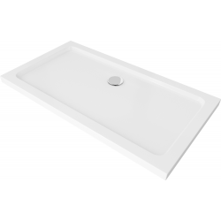 Mexen Flat obdĺžniková sprchová vanička slim 140 x 70 cm, biela, sifon chromový- 40107014