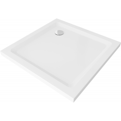 Mexen Flat štvorcová sprchová vanička slim 100 x 100 cm, biela, sifon chromový- 40101010