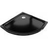 Mexen Flat polkruhová sprchová vanička slim 70 x 70 cm, čierna, sifon chromový- 41707070