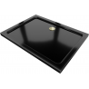 Mexen Flat obdĺžniková sprchová vanička slim 100 x 80 cm, čierna, syfon zlatá - 40708010G