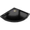 Mexen Flat polkruhová sprchová vanička slim 80 x 80 cm, čierna, syfon zlatá - 41708080G