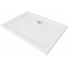 Mexen Flat obdĺžniková sprchová vanička slim 100 x 70 cm, biela, syfon zlatá - 40107010G