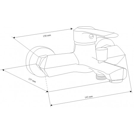 Mexen Sabre R05 vaňová batéria so sprchovacím setom, chrómová - 7213R05-00