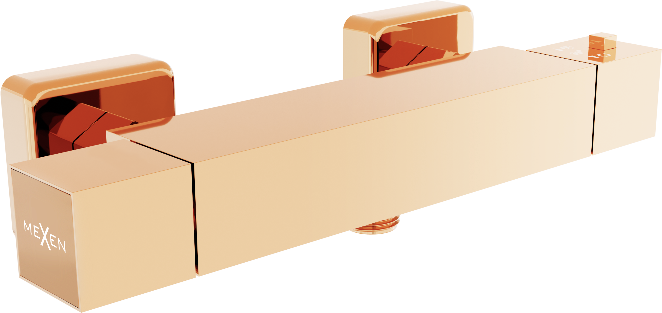 Mexen Cube termostatická sprchová batéria, zlatoružová - 77200-60