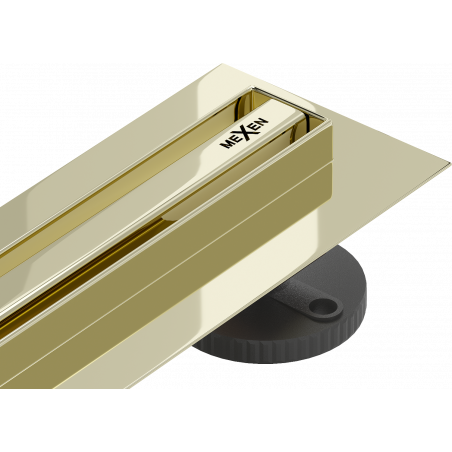 Mexen Flat 360° Slim odtokový žľab otočný 130 cm, zlatá - 1541130