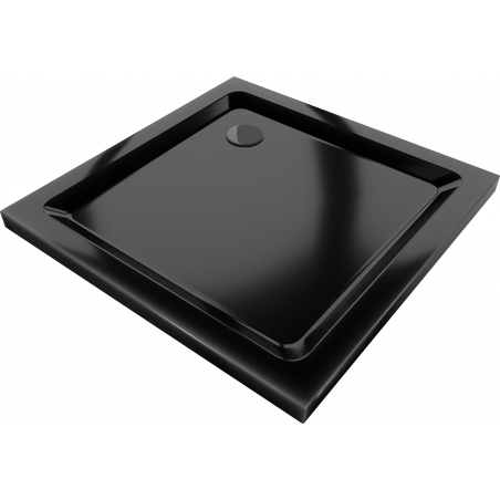 Mexen Flat štvorcová sprchová vanička slim 100 x 100 cm, čierna, syfon čierna - 40701010B