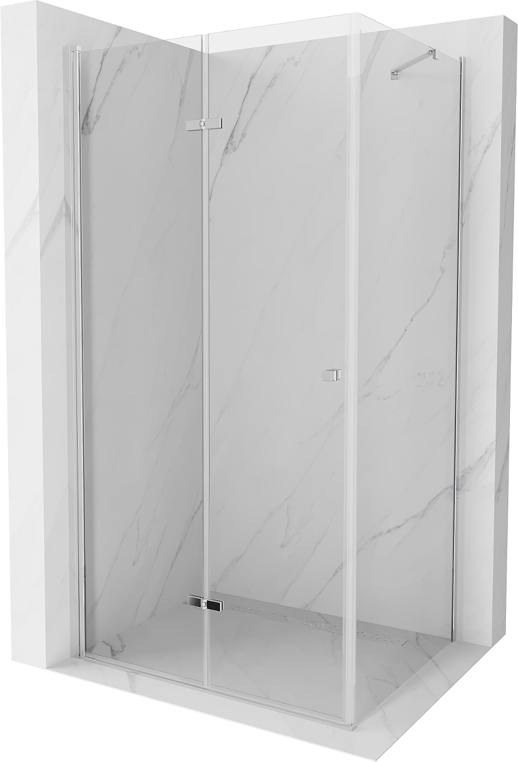 Mexen Lima sprchová kabína, skladacie dvere 100 x 80 cm, transparentnéné, chrómová - 856-100-080-01-00