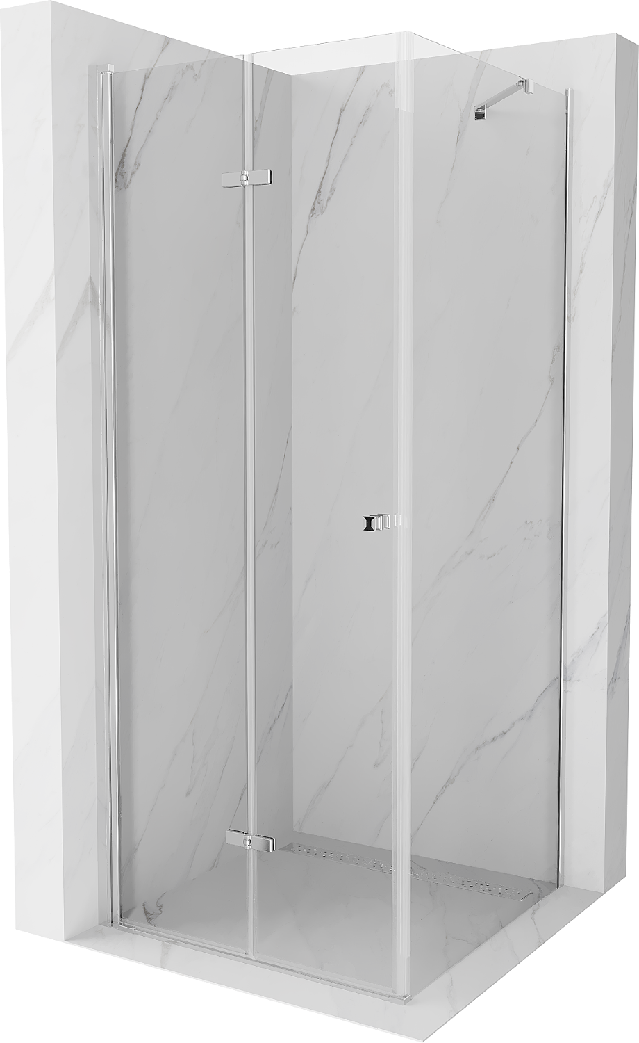 Mexen Lima sprchová kabína, skladacie dvere 100 x 100 cm, transparentnéné, chrómová - 856-100-100-01-00