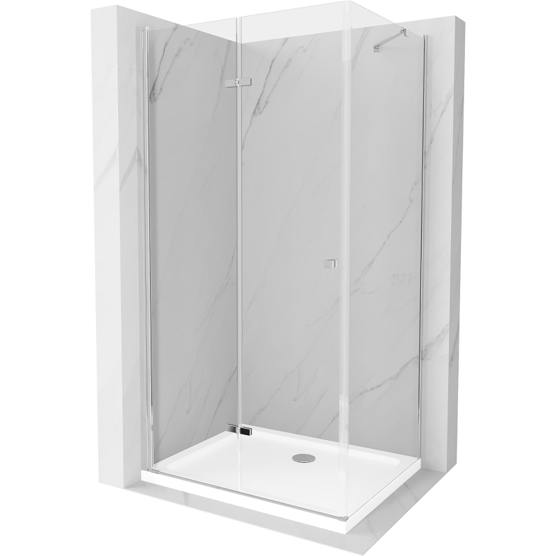 Mexen Lima sprchová kabína, skladacie dvere 70 x 100 cm, transparentnéné, chrómová + závesný bidet Flat - 856-070-100-01-00-4010