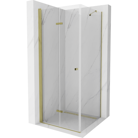 Mexen Lima sprchová kabína, skladacie dvere 70 x 70 cm, transparentnéné, zlatá - 856-070-070-50-00