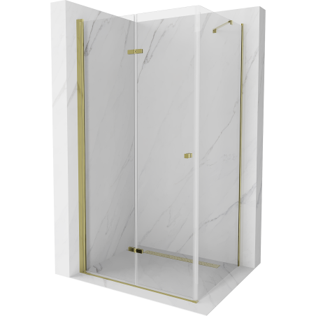 Mexen Lima sprchová kabína, skladacie dvere 90 x 80 cm, transparentnéné, zlatá - 856-090-080-50-00
