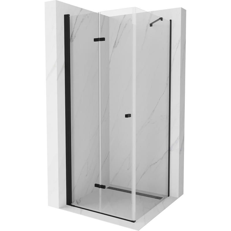 Mexen Lima sprchová kabína, skladacie dvere 100 x 100 cm, transparentnéné, čierna - 856-100-100-70-00