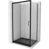 Mexen Apia sprchová kabína, posuvné dvere 130 x 80 cm, transparentnéné, čierna + závesný bidet Flat, čierna