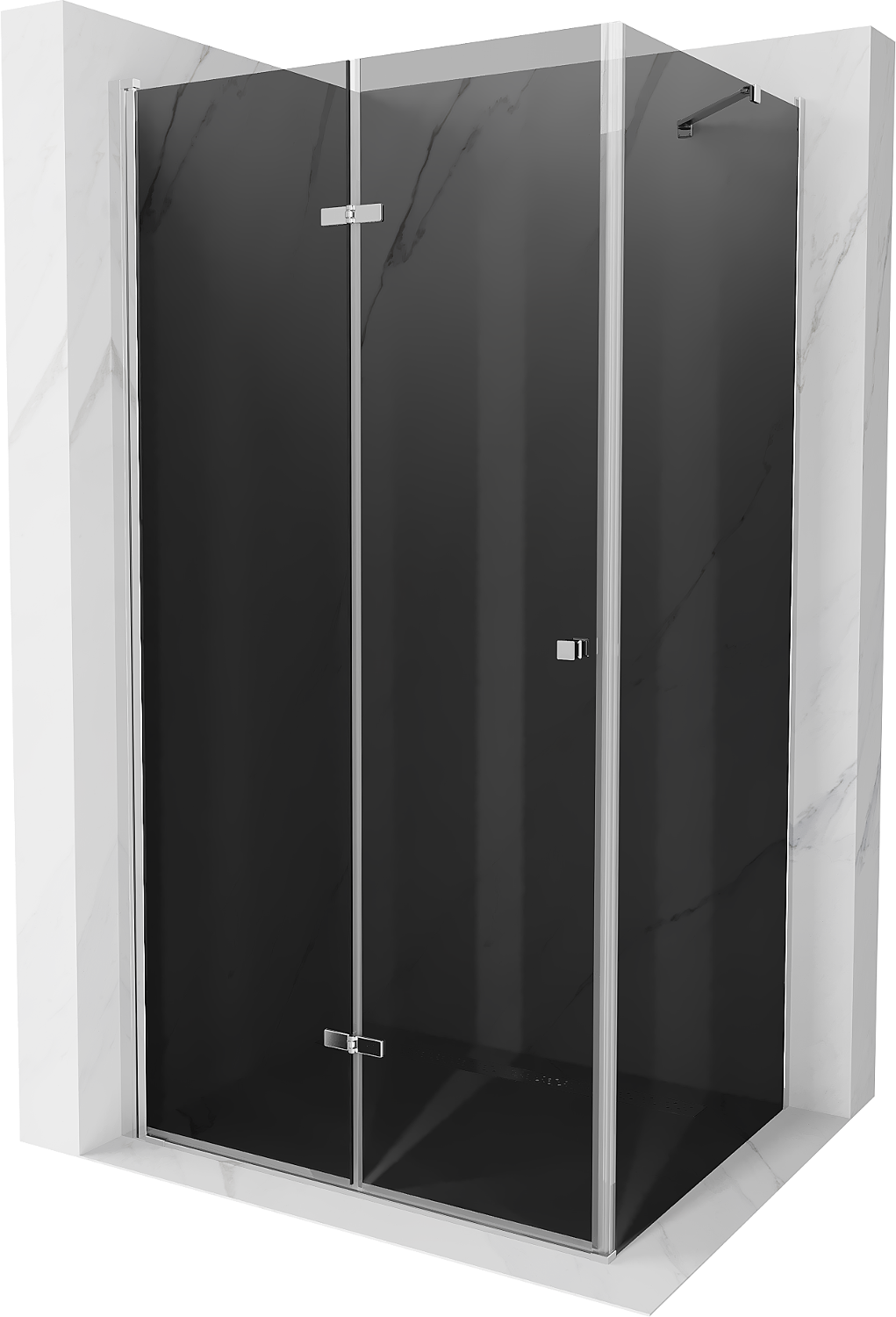 Mexen Lima sprchová kabína, skladacie dvere 80 x 110 cm, grafitová čierna, chrómová - 856-080-110-01-40