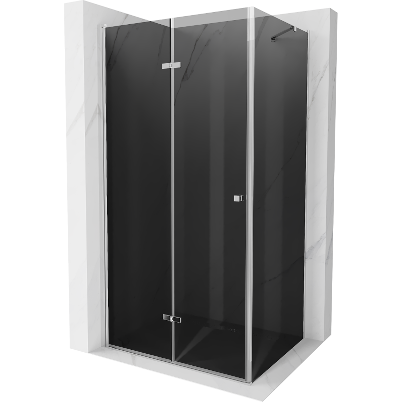 Mexen Lima sprchová kabína, skladacie dvere 90 x 80 cm, grafitová čierna, chrómová - 856-090-080-01-40