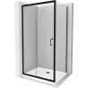 Mexen Apia sprchová kabína, posuvné dvere 130 x 100 cm, transparentnéné, čierna + závesný bidet Flat, biela