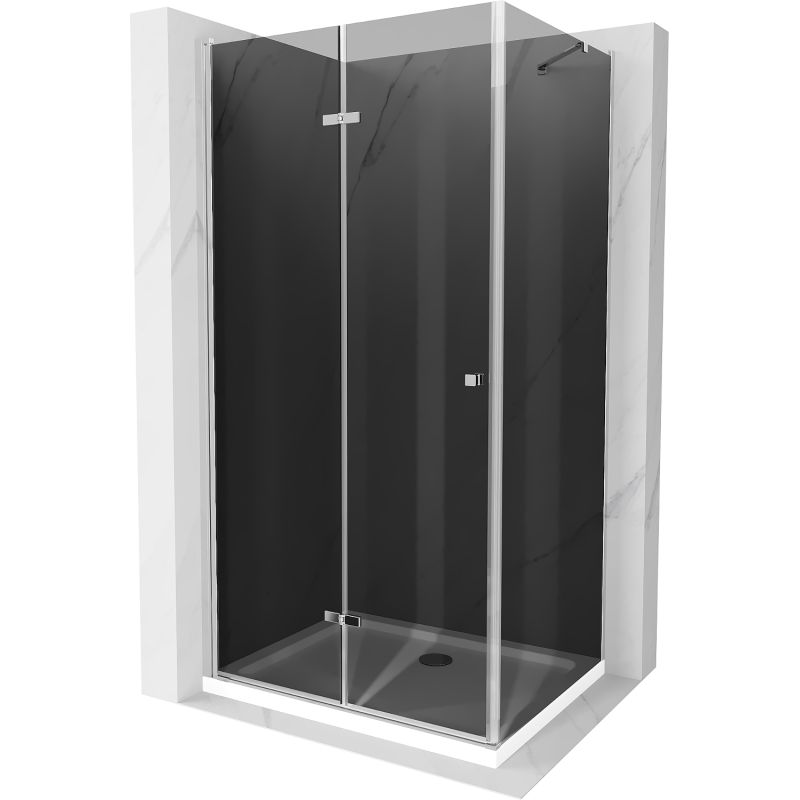 Mexen Lima sprchová kabína, skladacie dvere 70 x 80 cm, grafitová čierna, chrómová + závesný bidet Flat, biela