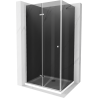 Mexen Lima sprchová kabína, skladacie dvere 100 x 80 cm, grafitová čierna, chrómová + závesný bidet Flat, biela