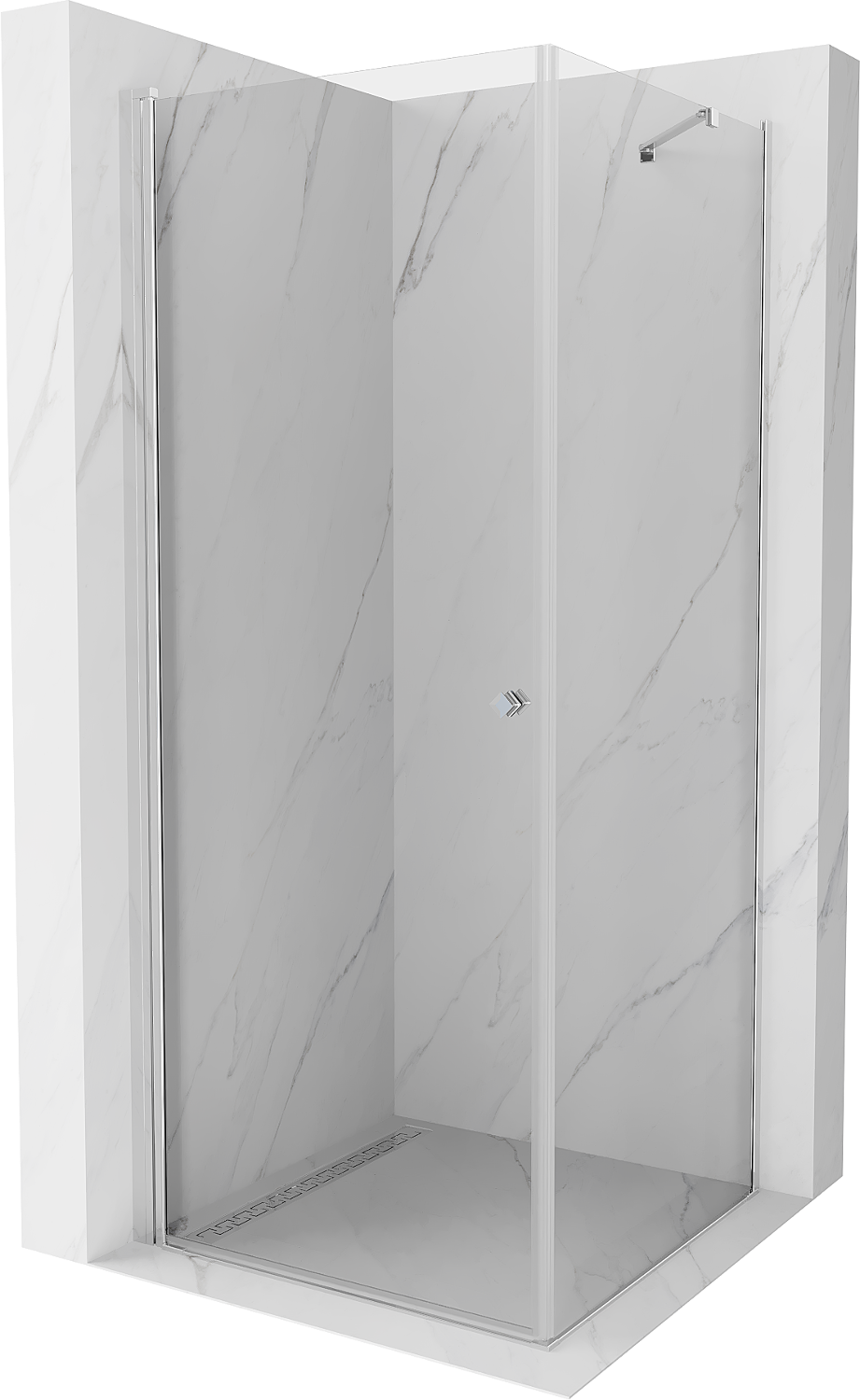 Mexen Pretoria sprchová kabína, kyvné dvere 80 x 80 cm, transparentnéné, chrómová - 852-080-080-01-00