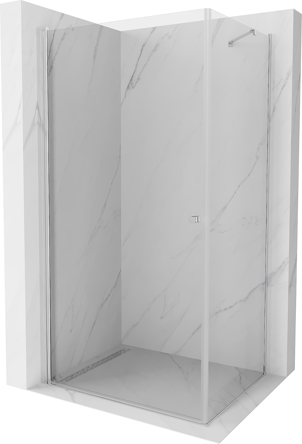 Mexen Pretoria sprchová kabína, kyvné dvere 80 x 100 cm, transparentnéné, chrómová - 852-080-100-01-00