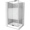 Mexen Apia sprchová kabína, posuvné dvere 100 x 80 cm, pruhy, chrómová + závesný bidet Rio - 840-100-080-01-20-4510