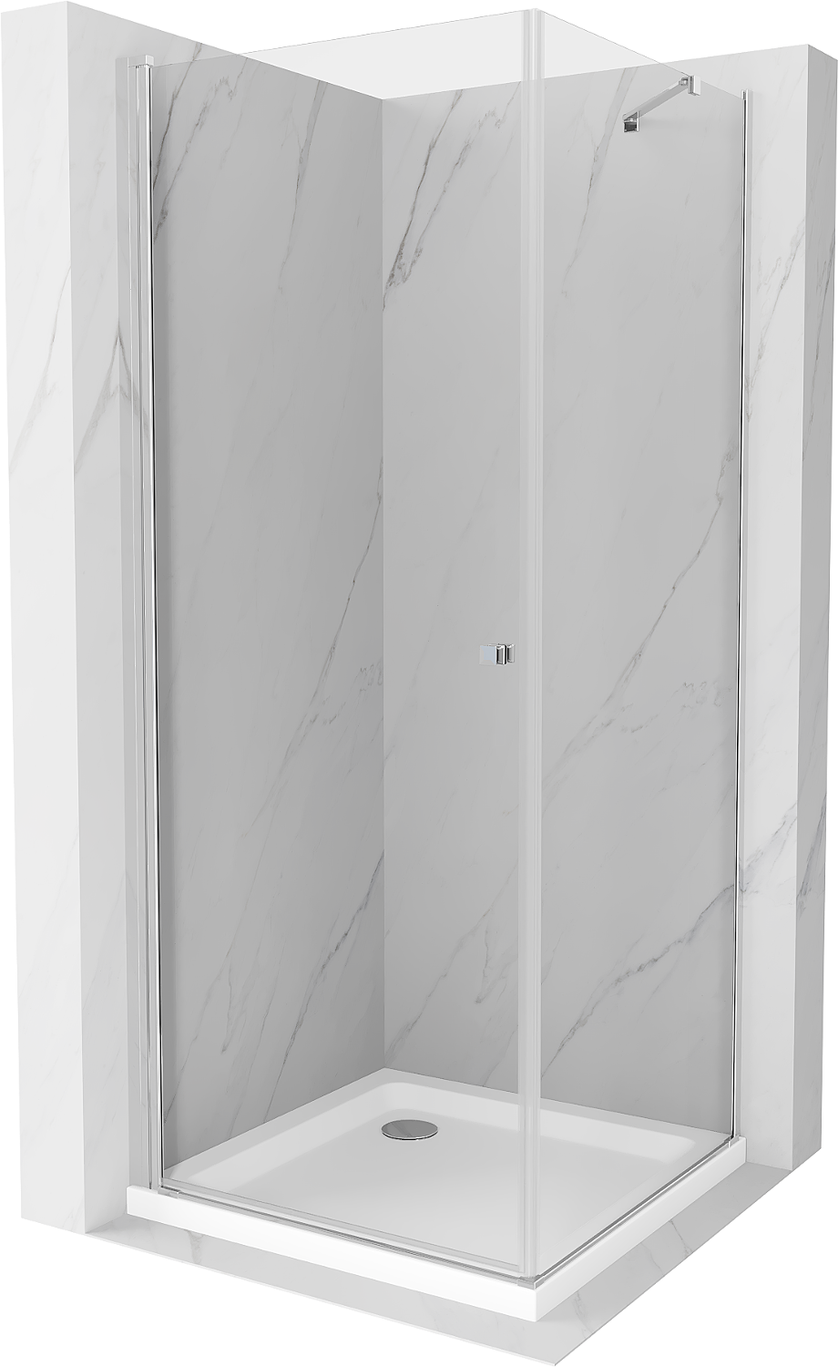 Mexen Pretoria sprchová kabína, kyvné dvere 70 x 70 cm, transparentnéné, chrómová + závesný bidet Flat - 852-070-070-01-00-4010