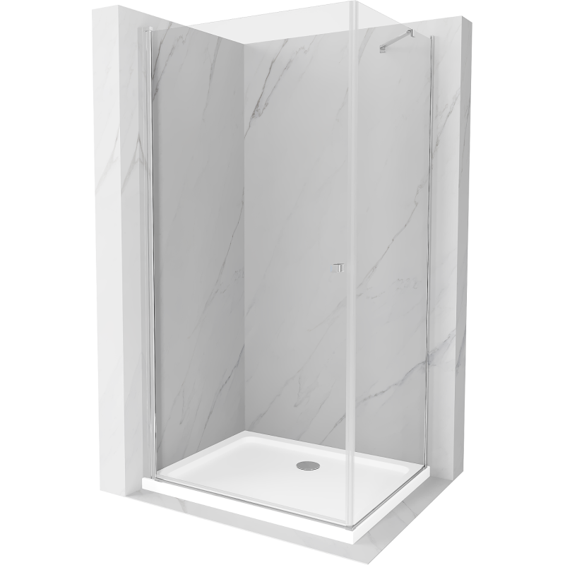 Mexen Pretoria sprchová kabína, kyvné dvere 70 x 90 cm, transparentnéné, chrómová + závesný bidet Flat - 852-070-090-01-00-4010