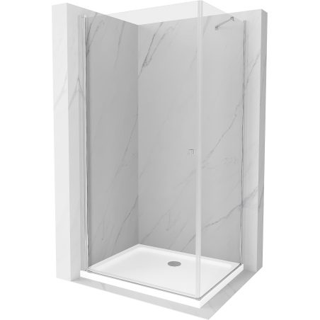 Mexen Pretoria sprchová kabína, kyvné dvere 90 x 70 cm, transparentnéné, chrómová + závesný bidet Flat - 852-090-070-01-00-4010