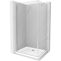 Mexen Pretoria sprchová kabína, kyvné dvere 100 x 80 cm, transparentnéné, chrómová + závesný bidet Flat - 852-100-080-01-00-4010