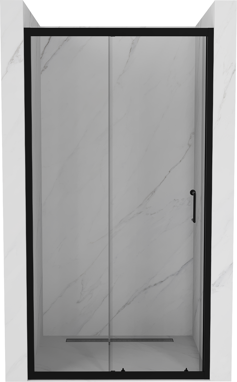 Mexen Apia posúvacie sprchové dvere 135 cm, transparentnéné, čierna - 845-135-000-70-00
