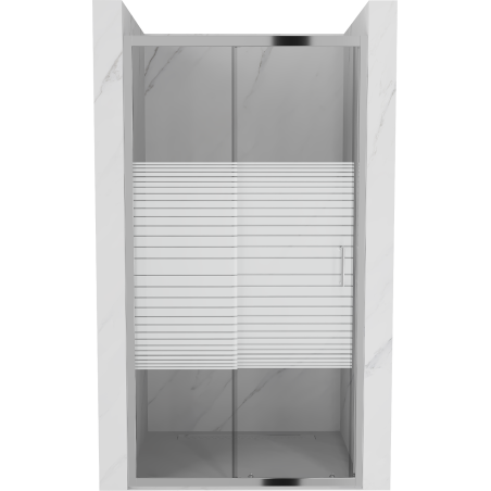 Mexen Apia posúvacie sprchové dvere 135 cm, pruhy, chrómová - 845-135-000-01-20