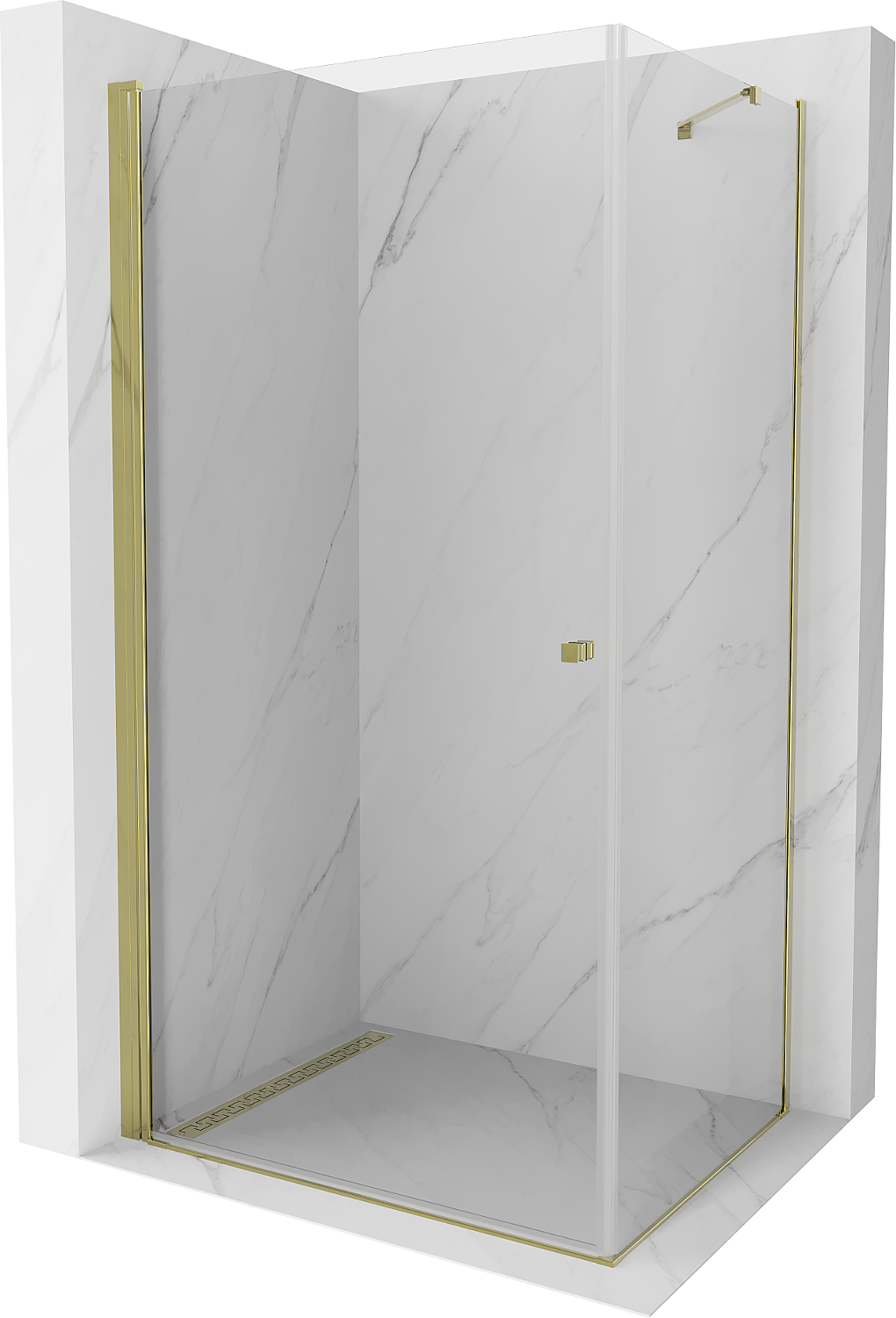 Mexen Pretoria sprchová kabína, kyvné dvere 70 x 100 cm, transparentnéné, zlatá - 852-070-100-50-00