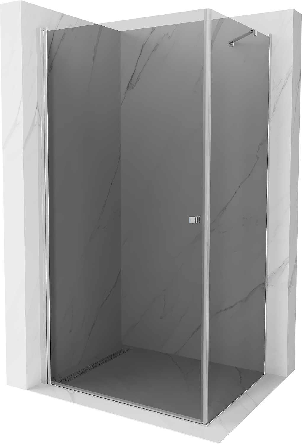 Mexen Pretoria sprchová kabína, kyvné dvere 70 x 120 cm, grafitová čierna, chrómová - 852-070-120-01-40