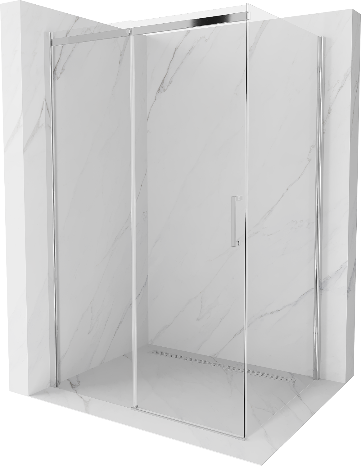 Mexen Omega sprchová kabína, posuvné dvere 110 x 100 cm, transparentnéné, chrómová - 825-110-100-01-00