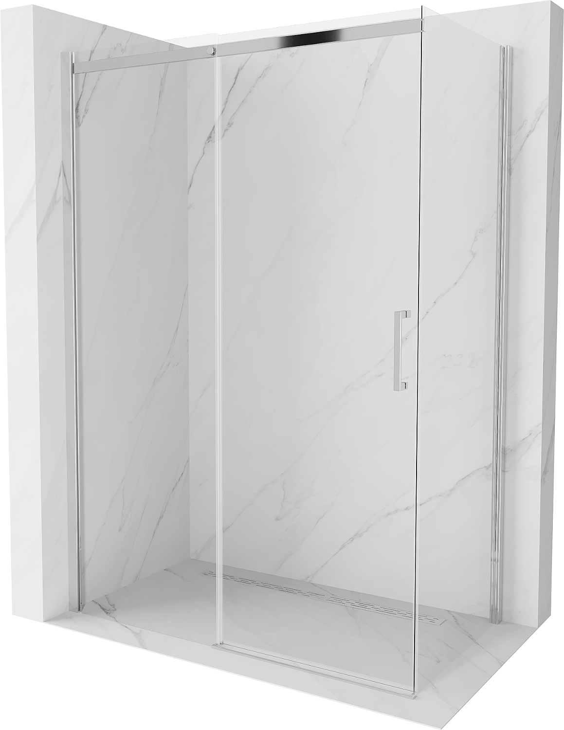 Mexen Omega sprchová kabína, posuvné dvere 140 x 80 cm, transparentnéné, chrómová - 825-140-080-01-00
