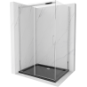 Mexen Omega sprchová kabína, posuvné dvere 100 x 80 cm, transparentnéné, chrómová + závesný bidet Flat, čierna