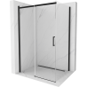Mexen Omega sprchová kabína, posuvné dvere 160 x 100 cm, transparentnéné, čierna - 825-160-100-70-00