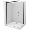 Mexen Omega sprchová kabína, posuvné dvere 120 x 70 cm, transparentnéné, čierna + závesný bidet Flat, biela