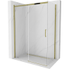 Mexen Omega sprchová kabína, posuvné dvere 130 x 70 cm, transparentnéné, zlatá - 825-130-070-50-00