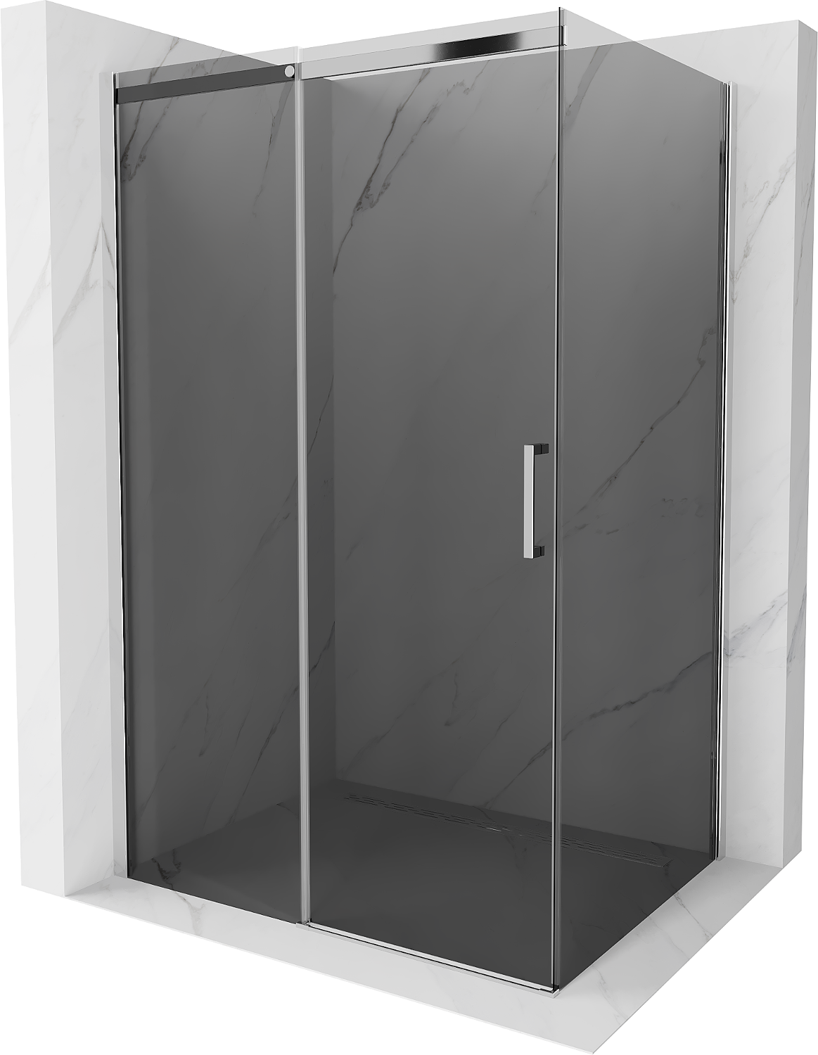 Mexen Omega sprchová kabína, posuvné dvere 100 x 90 cm, grafitová čierna, chrómová - 825-100-090-01-40