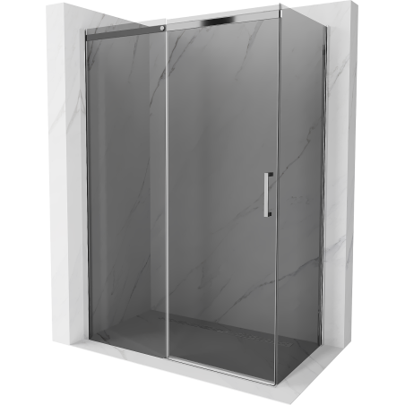 Mexen Omega sprchová kabína, posuvné dvere 140 x 80 cm, grafitová čierna, chrómová - 825-140-080-01-40