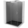Mexen Omega sprchová kabína, posuvné dvere 100 x 90 cm, grafitová čierna, chrómová + závesný bidet Flat, čierna