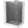 Mexen Omega sprchová kabína, posuvné dvere 100 x 90 cm, grafitová čierna, chrómová + závesný bidet Flat, bialy