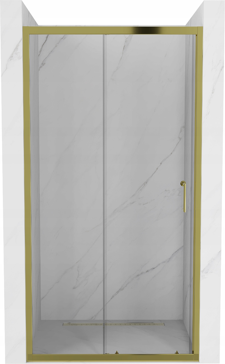 Mexen Apia posúvacie sprchové dvere 105 cm, transparentnéné, zlatá - 845-105-000-50-00